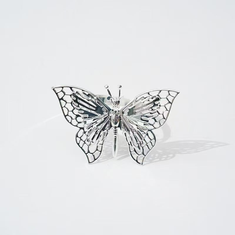Wholesale 10pcs/pack Double-layer butterfly gold brooch napkin ring